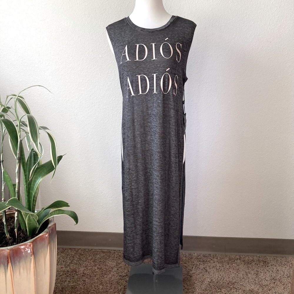 New Forever 21 Grey Sleeve Less Polyester Cotton Dress size S